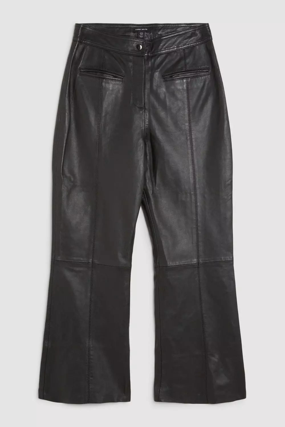 Kick flare hot sale leather pants