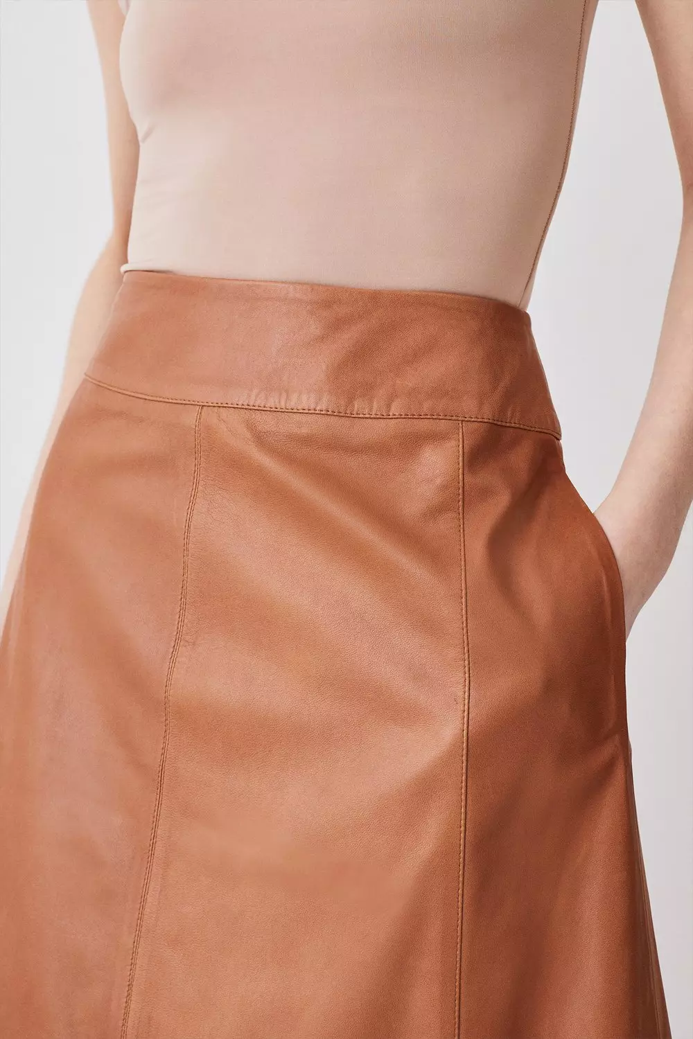 Faux leather skirt outlet tan