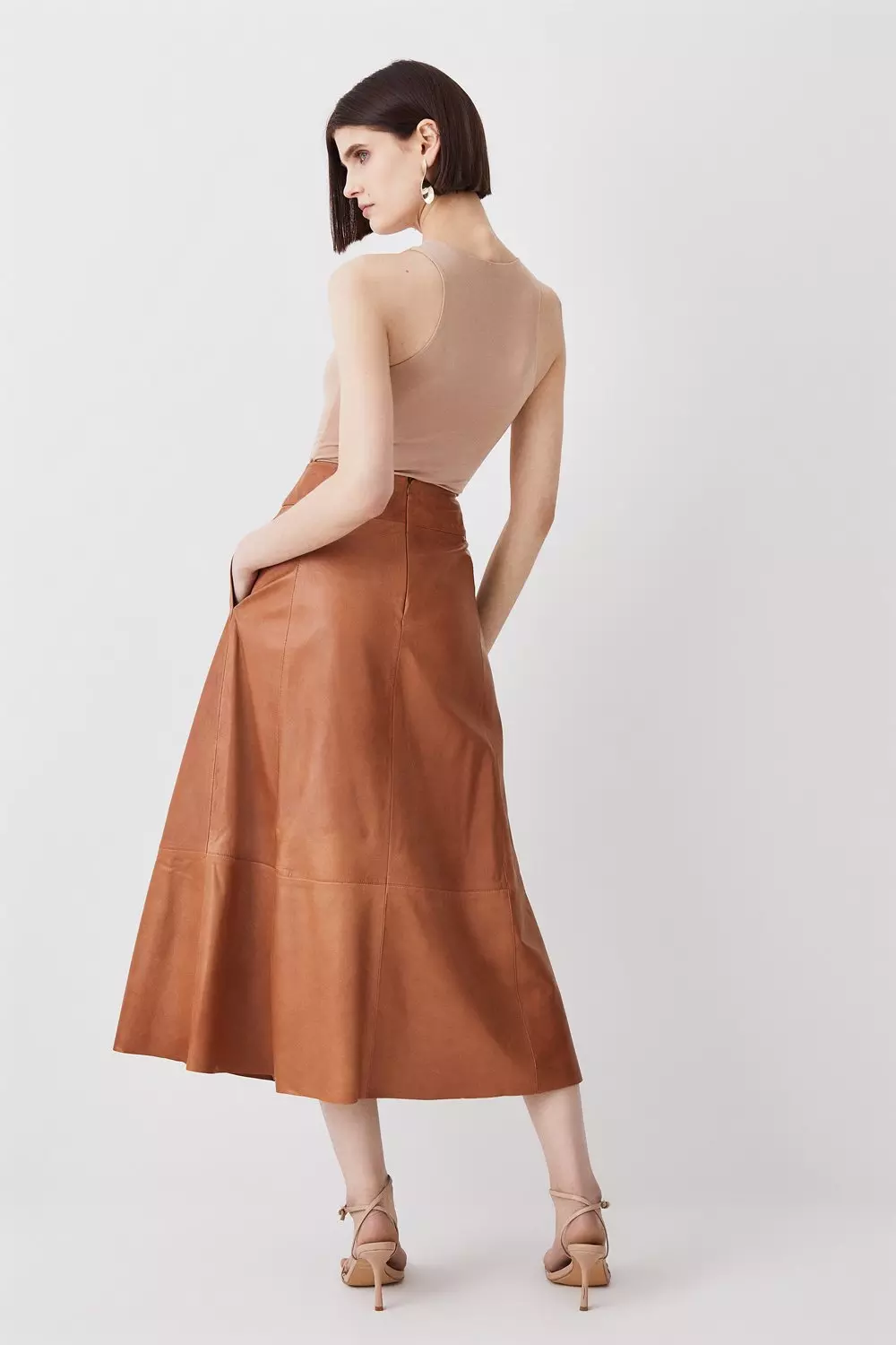 Leather midi skirt outlet 5xl