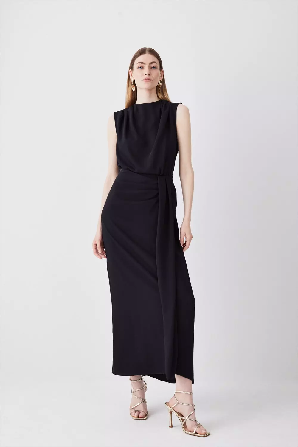 Karen millen gathered detail midi dress hotsell