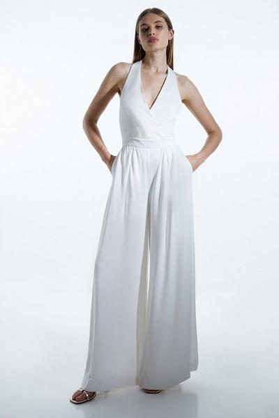 White Jumpsuits | Sequin & Lace White Jumpsuits | Karen Millen UK