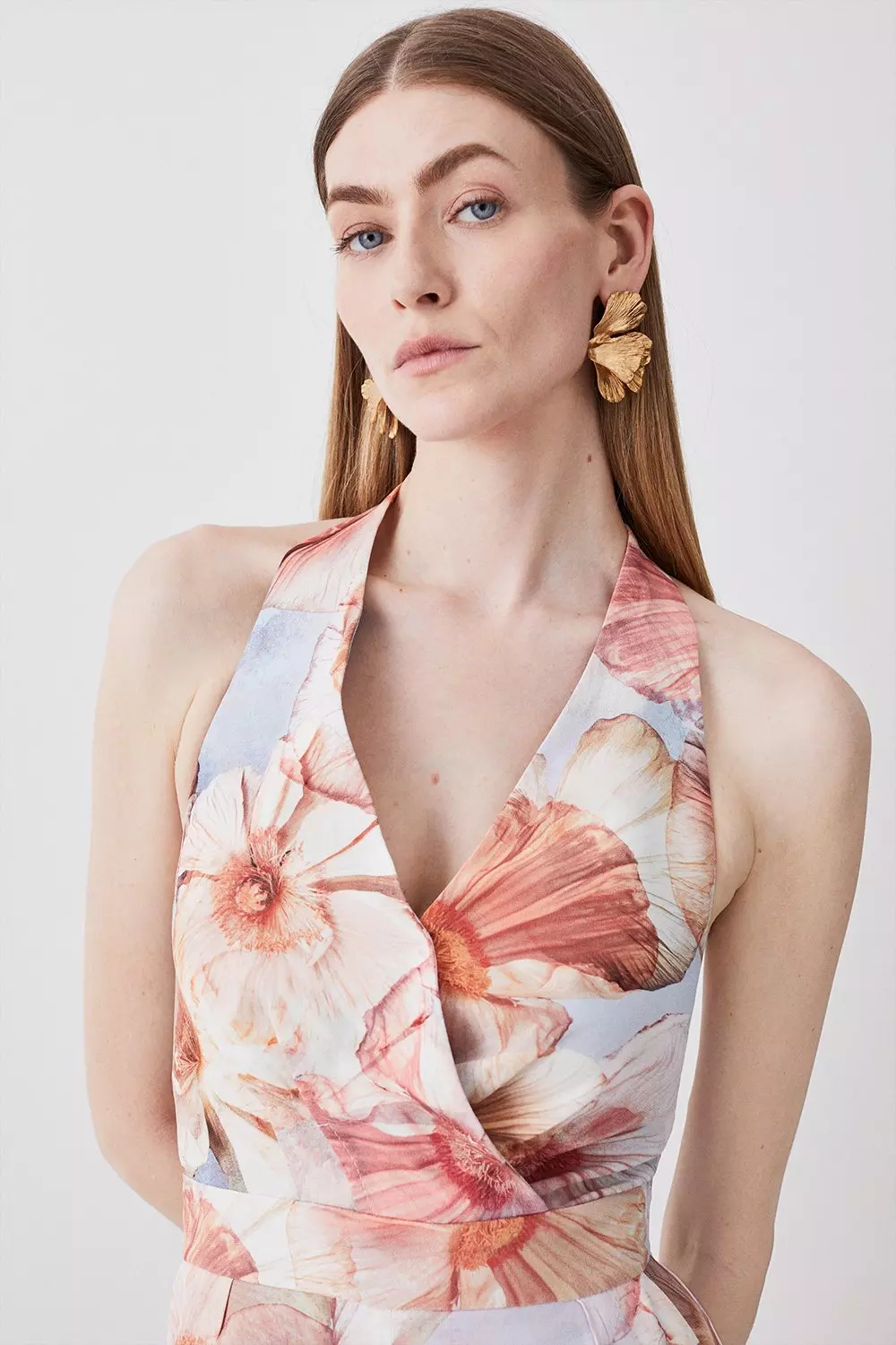 Karen millen floral silk 2024 jumpsuit