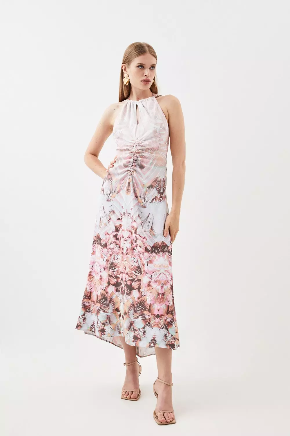 Karen millen floral 2024 hem midi dress