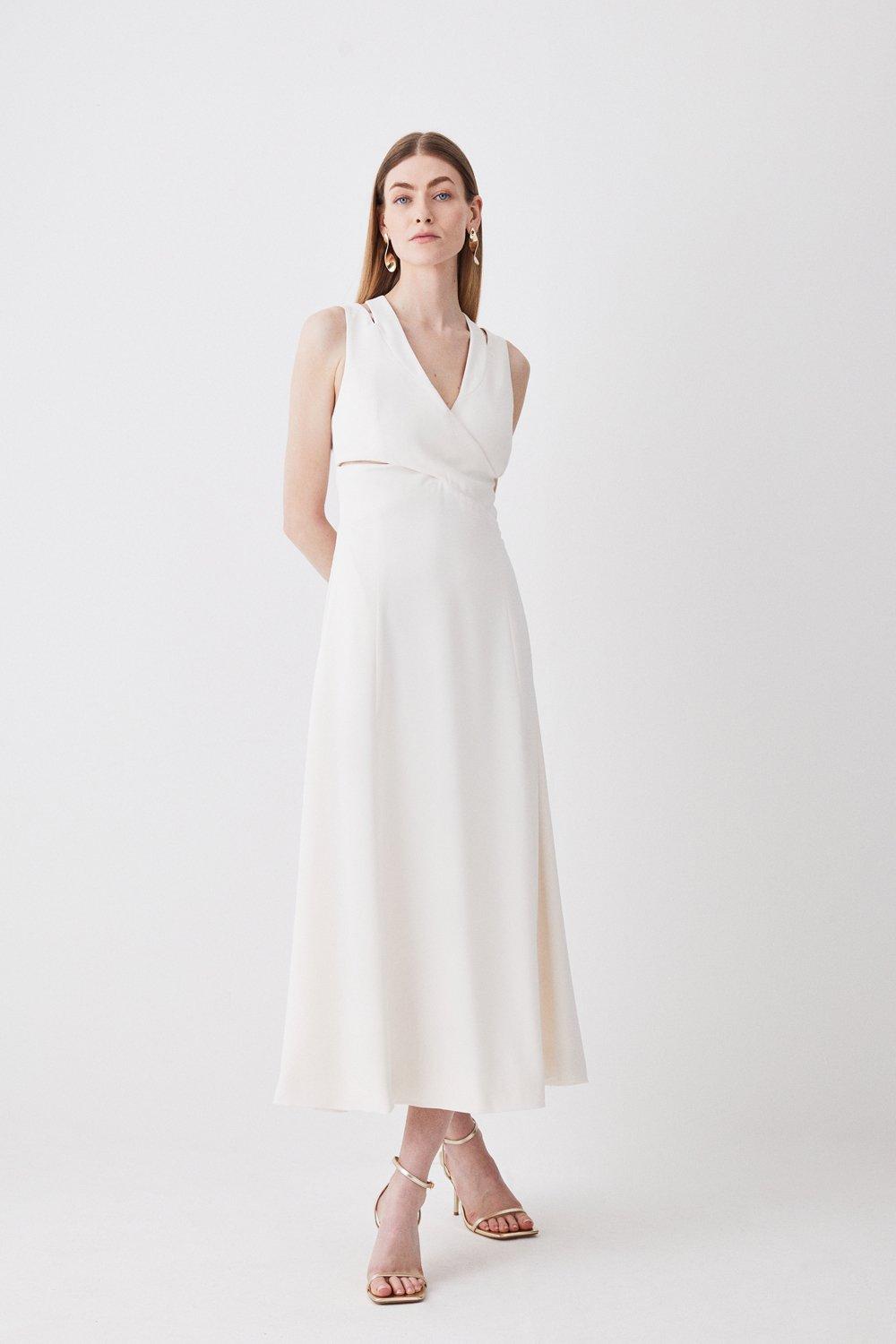 Massimo dutti white outlet dress