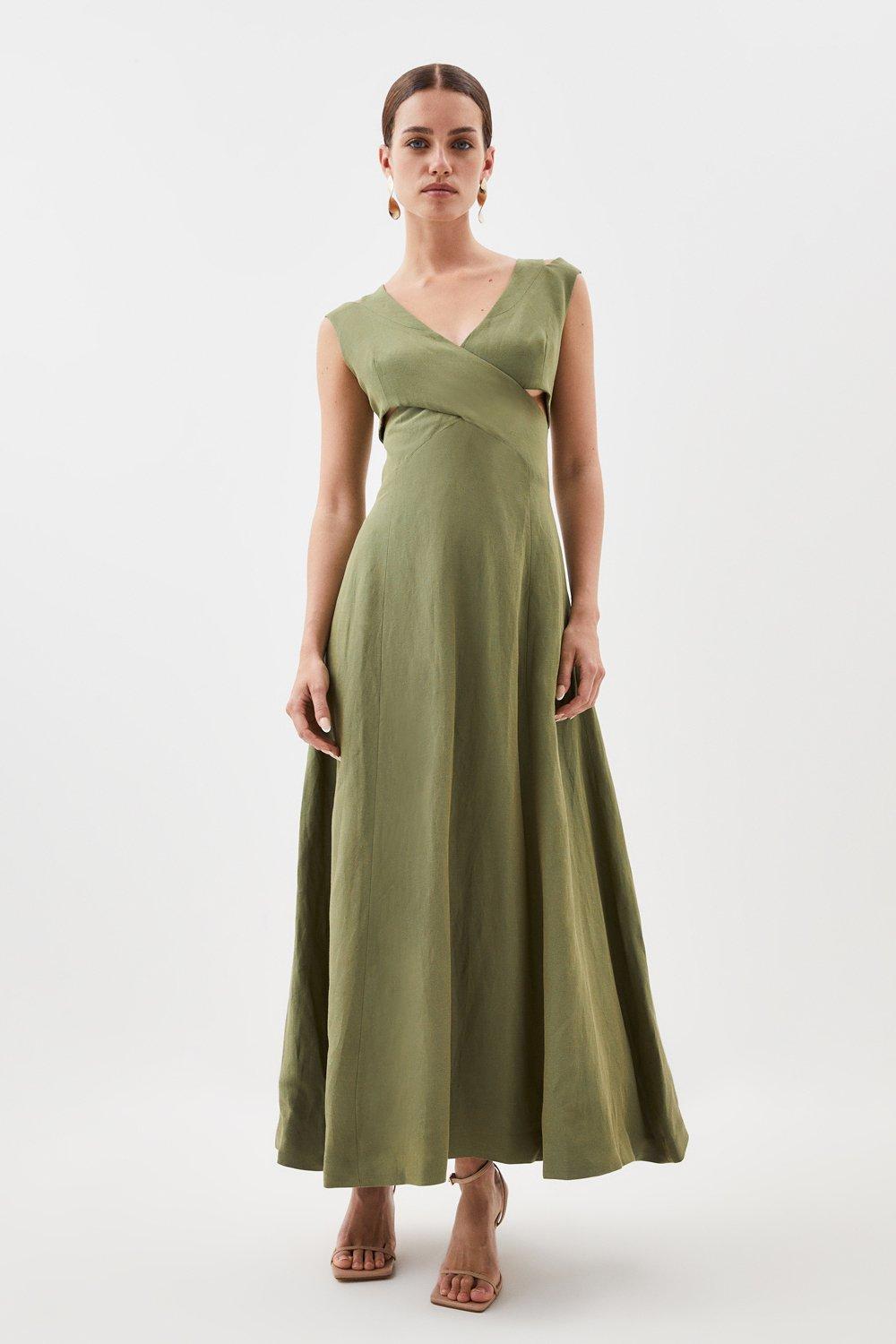 Linen mid-length dress