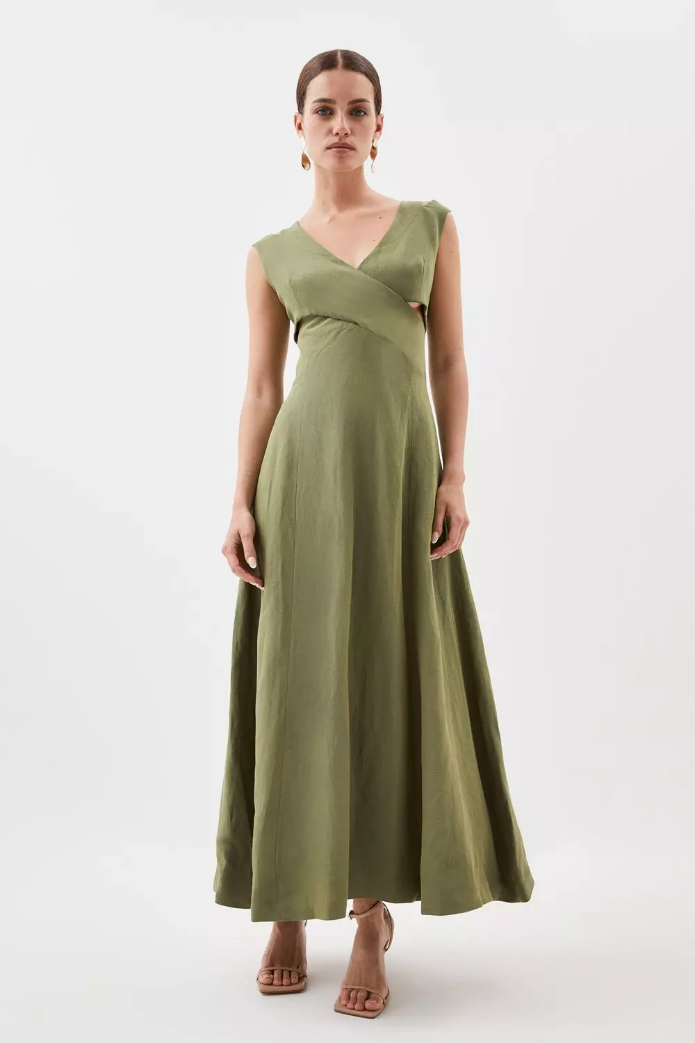 Karen millen outlet khaki dress