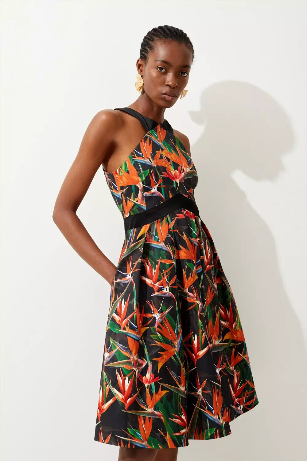 Tropical midi hot sale dress