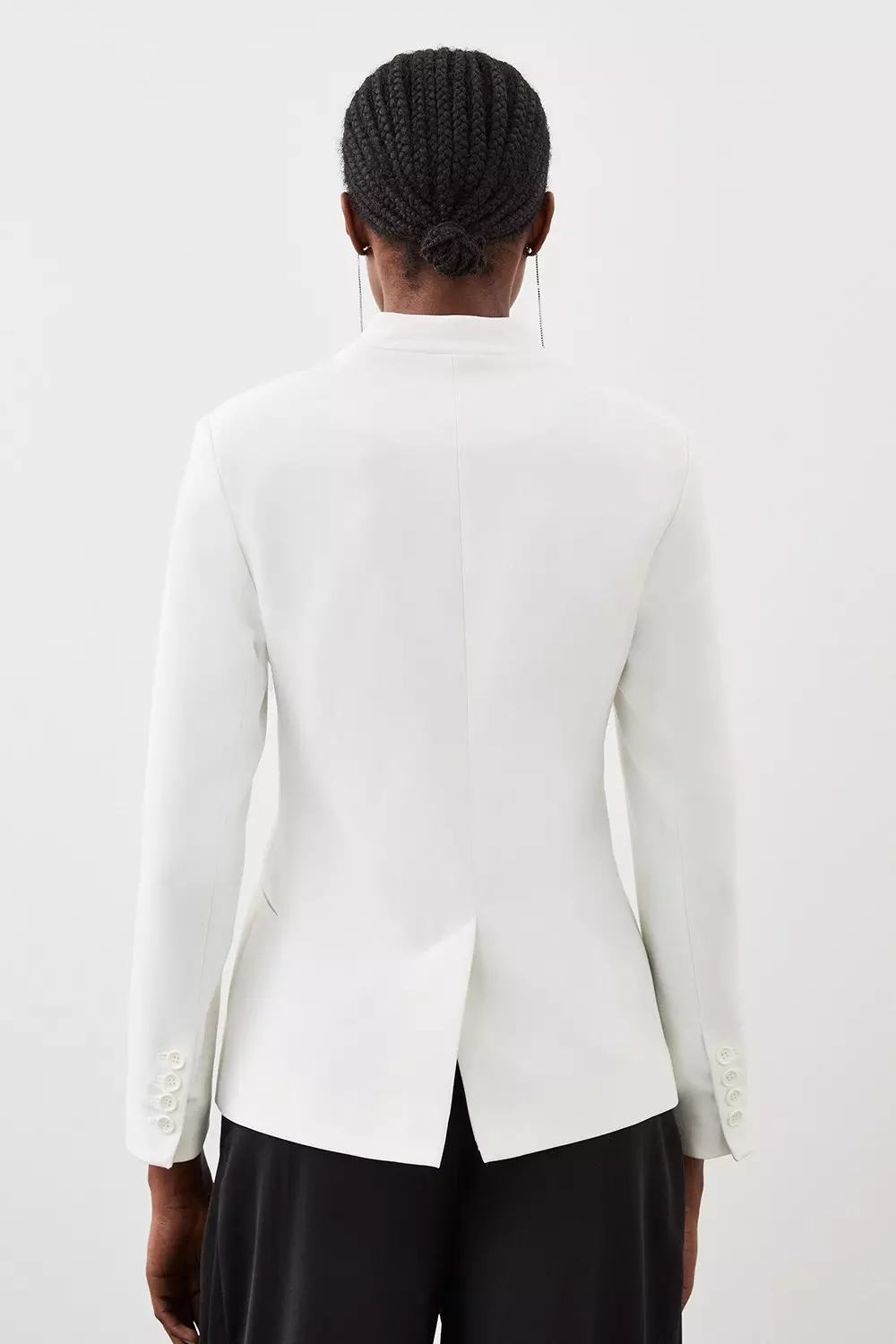 Clean Tailored Corsage Detail Collarless Blazer | Karen Millen