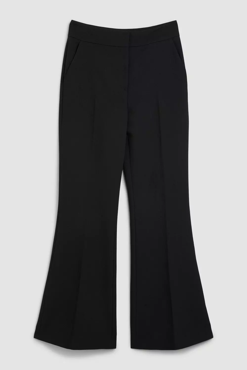 High Waist Tailored Wide Leg Pants - Black - Pomelo Fashion