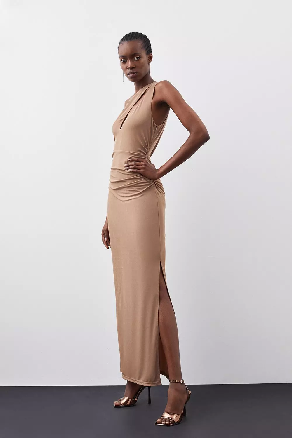 Midi dress one discount shoulder