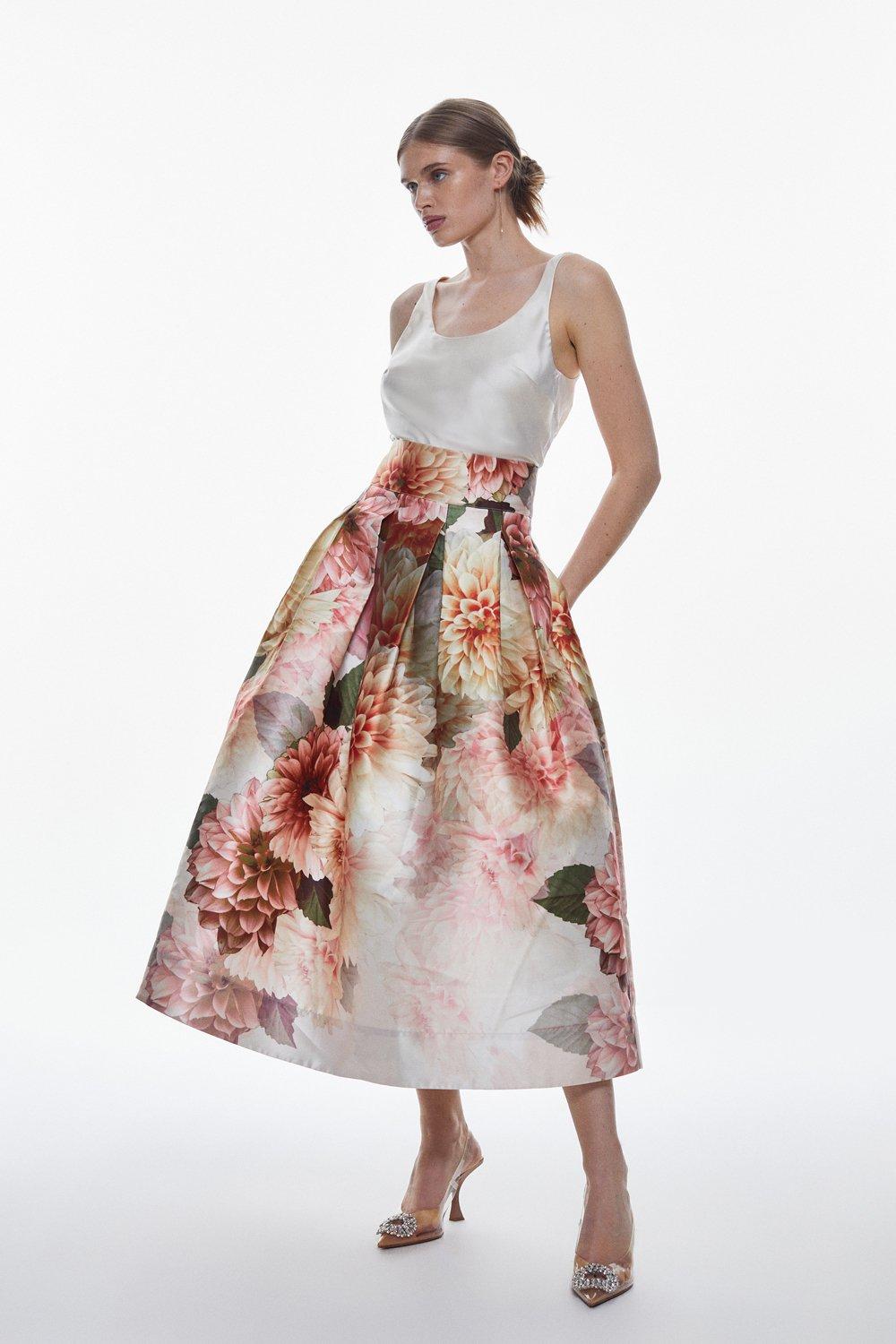 | Floral Maxi Karen Prom Millen Skirt Garden
