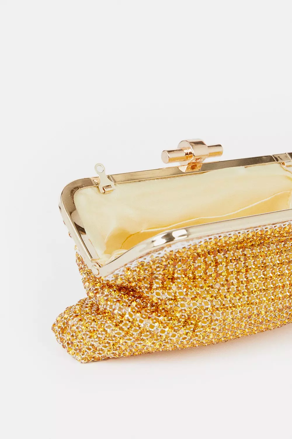 Gold clutch with online strap