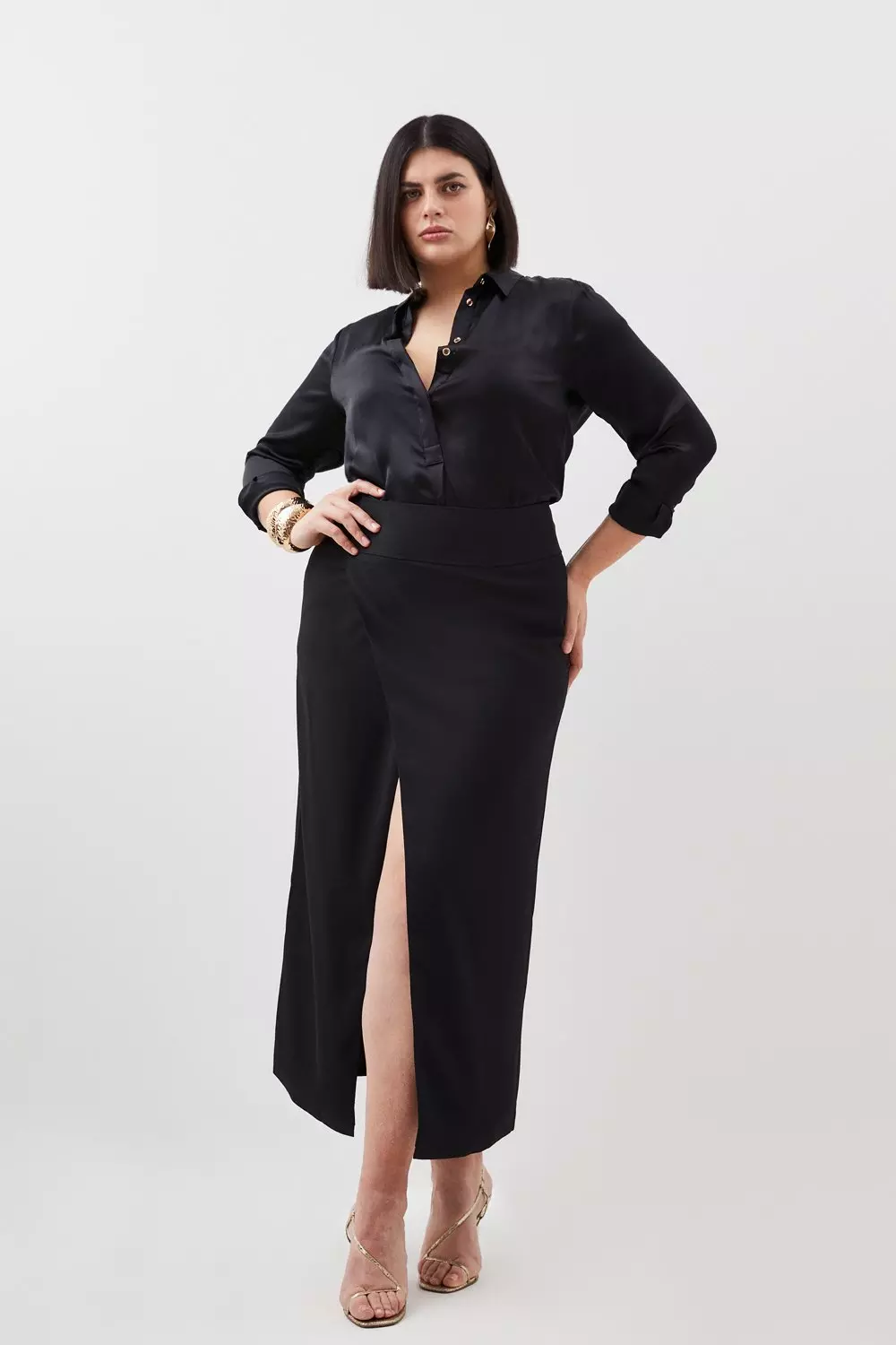 Satin maxi skirt outlet plus size