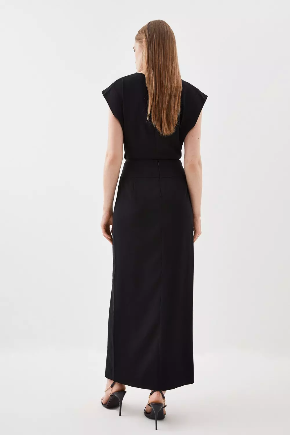 wrap maxi skirt satin