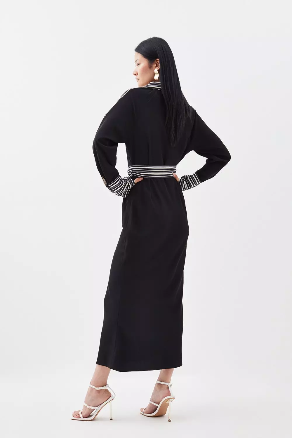 batwing belted midi dress