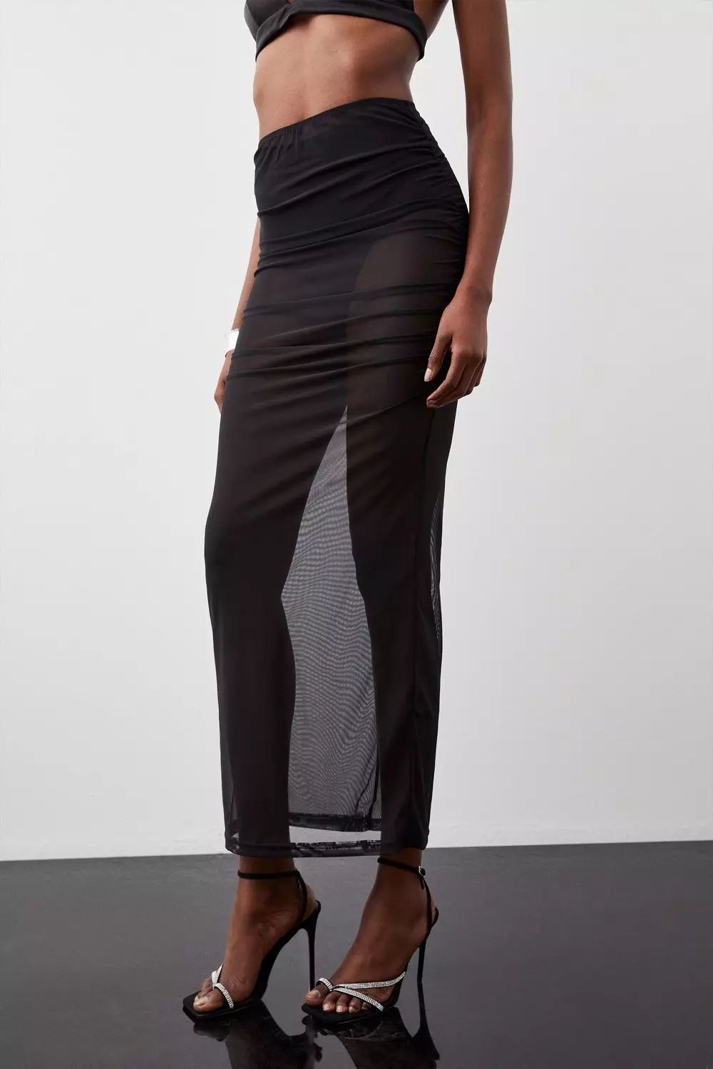 Mesh hot sale ruched leggings