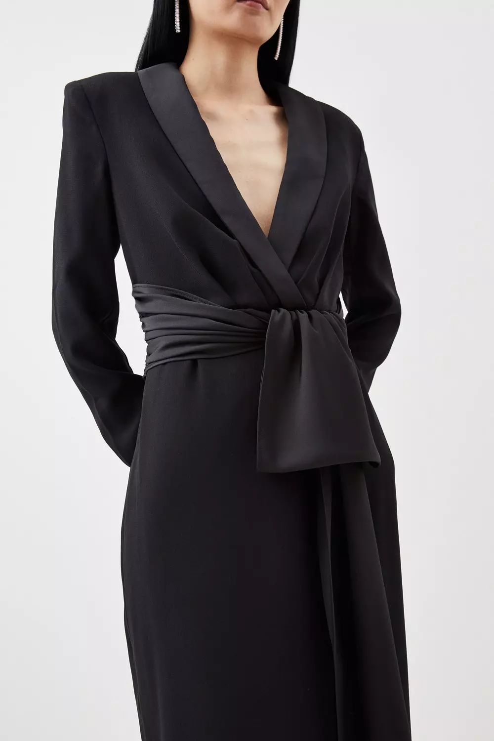 Silk black hot sale wrap dress