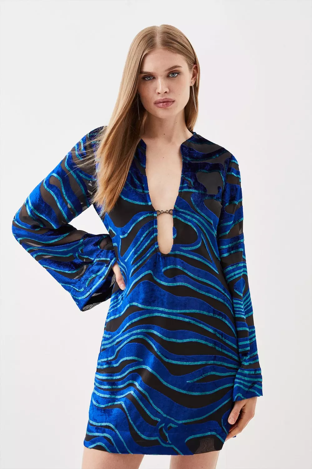 Karen millen 2025 blue velvet dress