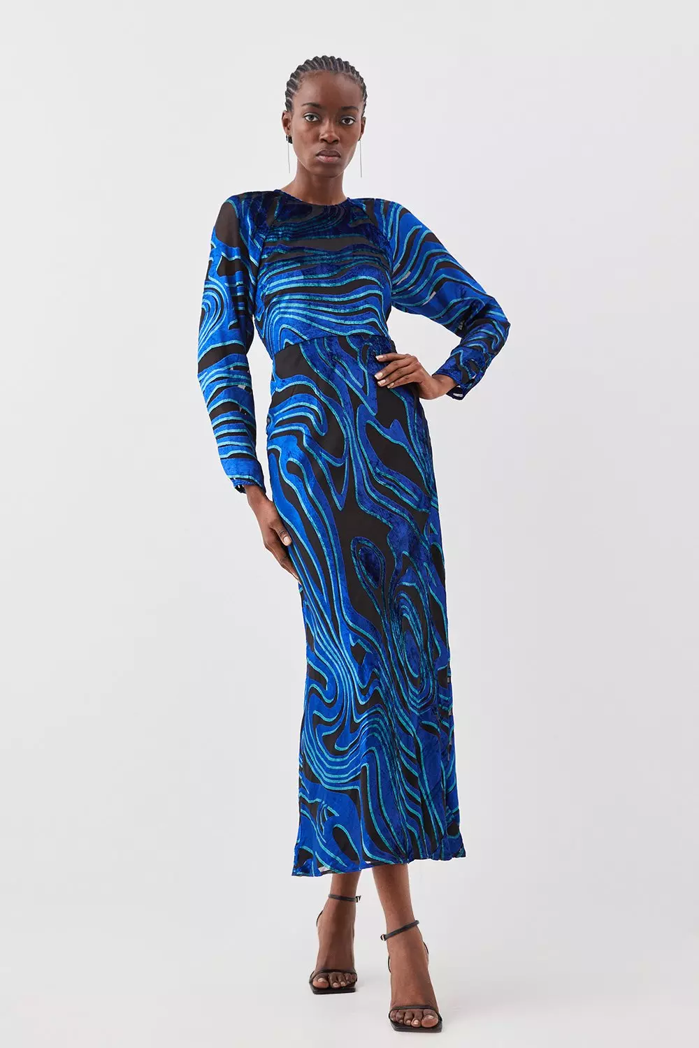 Karen millen blue leopard print clearance dress