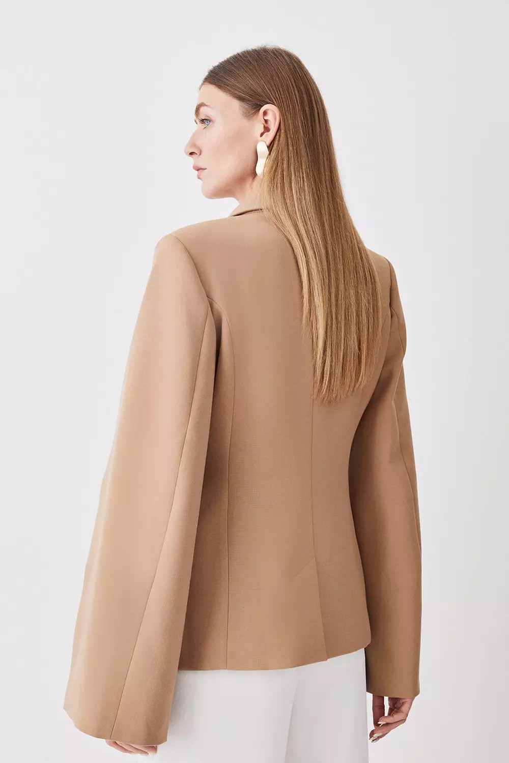 Camel top longline blazer