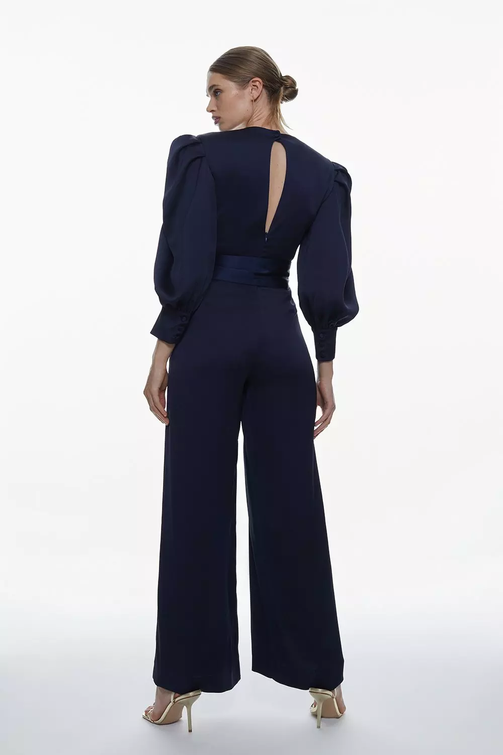 Navy best sale crepe jumpsuit