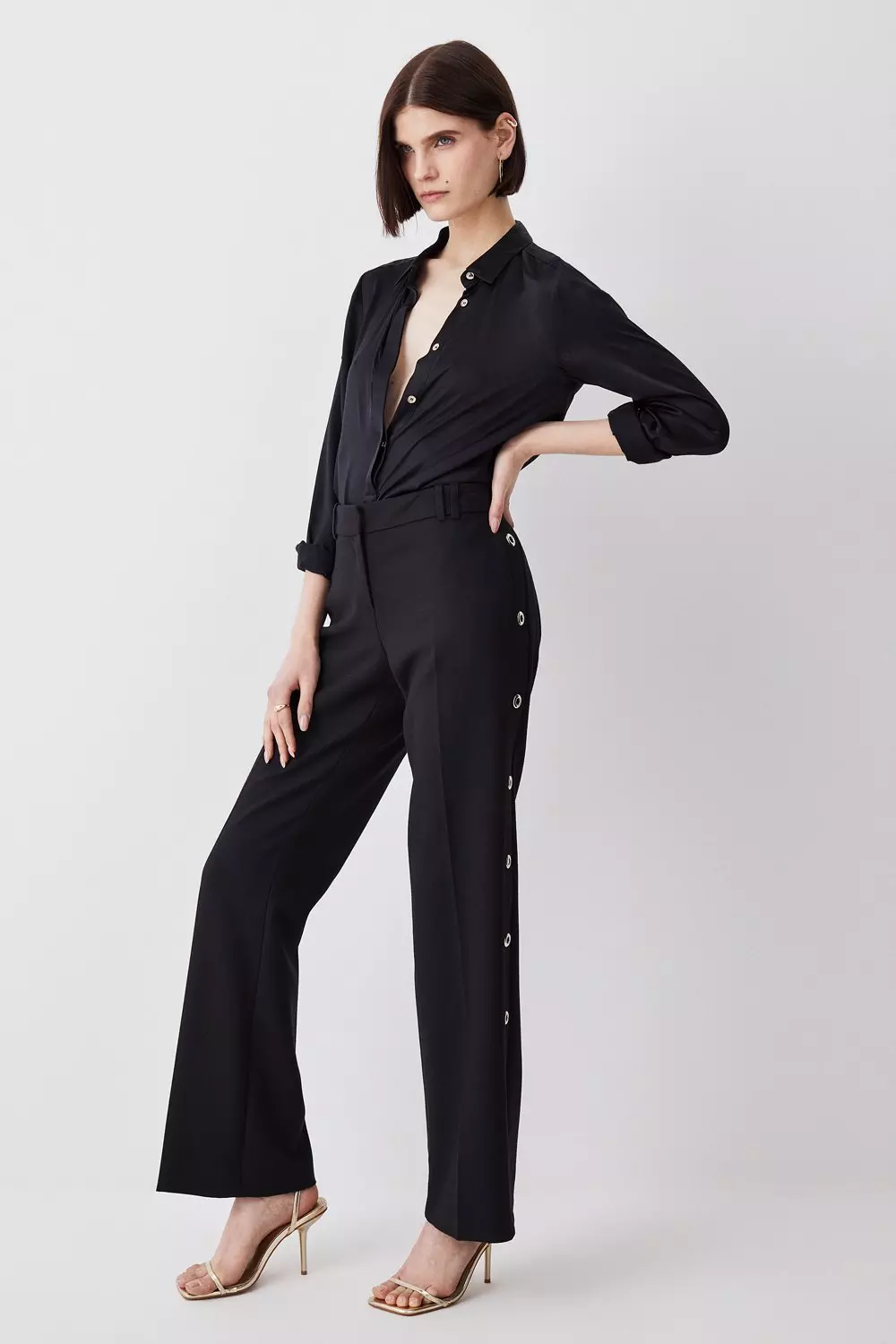 Petite Premium Viscose Crepe Woven Wide Leg Pants