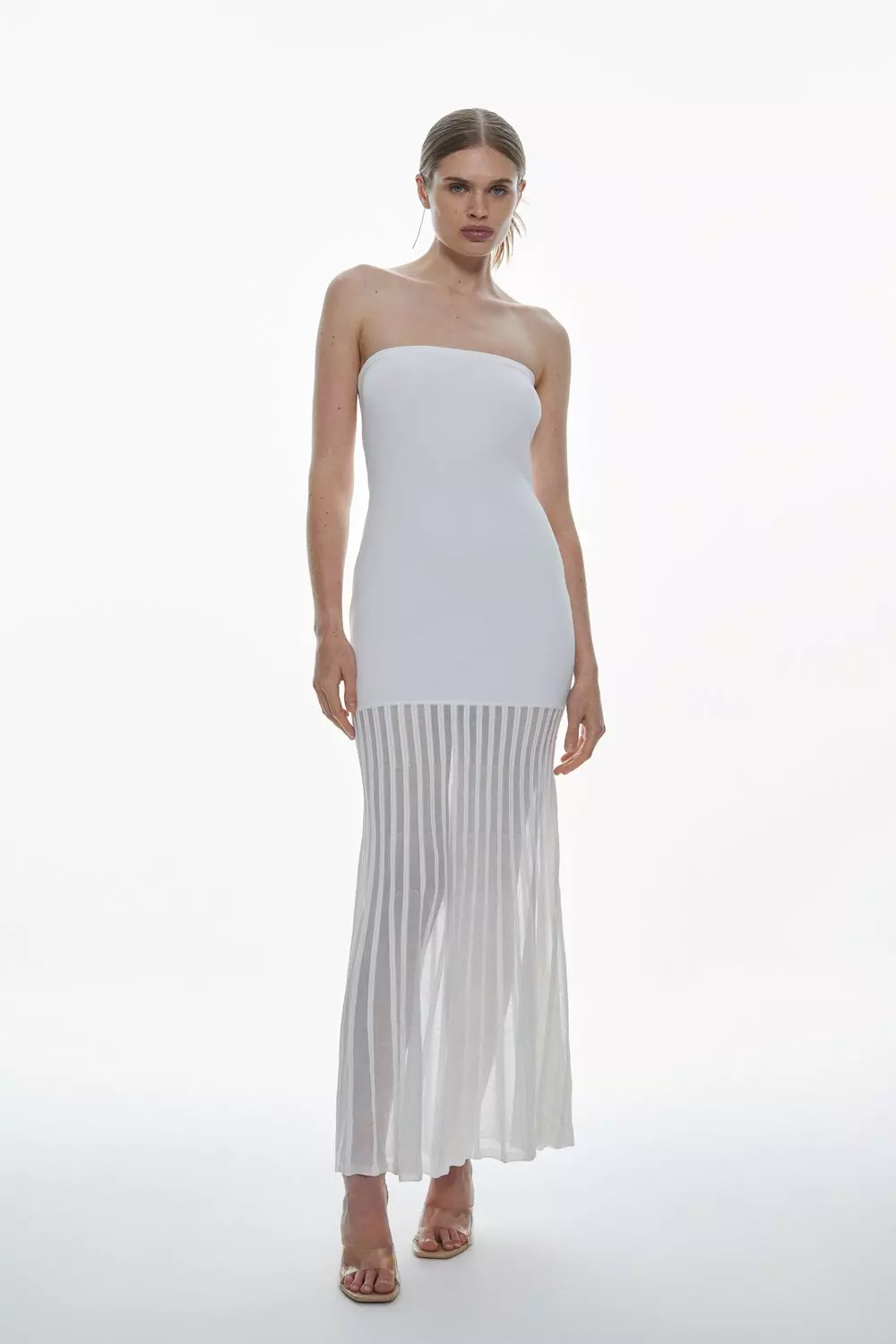 Pleated Sheer Top with Bandeau