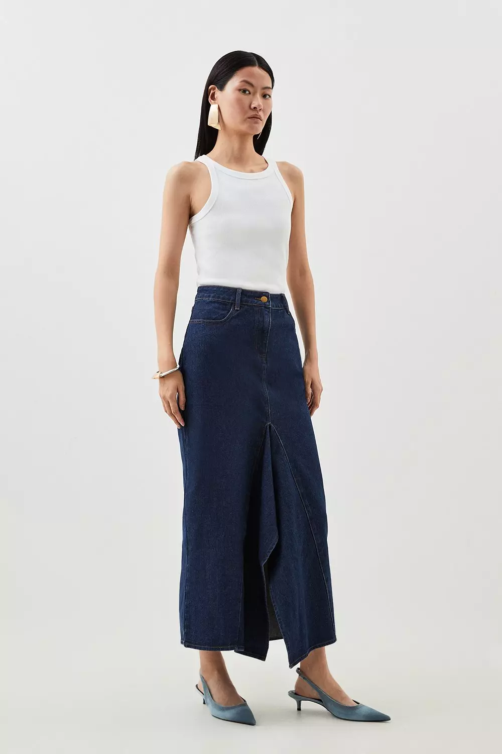 Mid length clearance denim skirts express