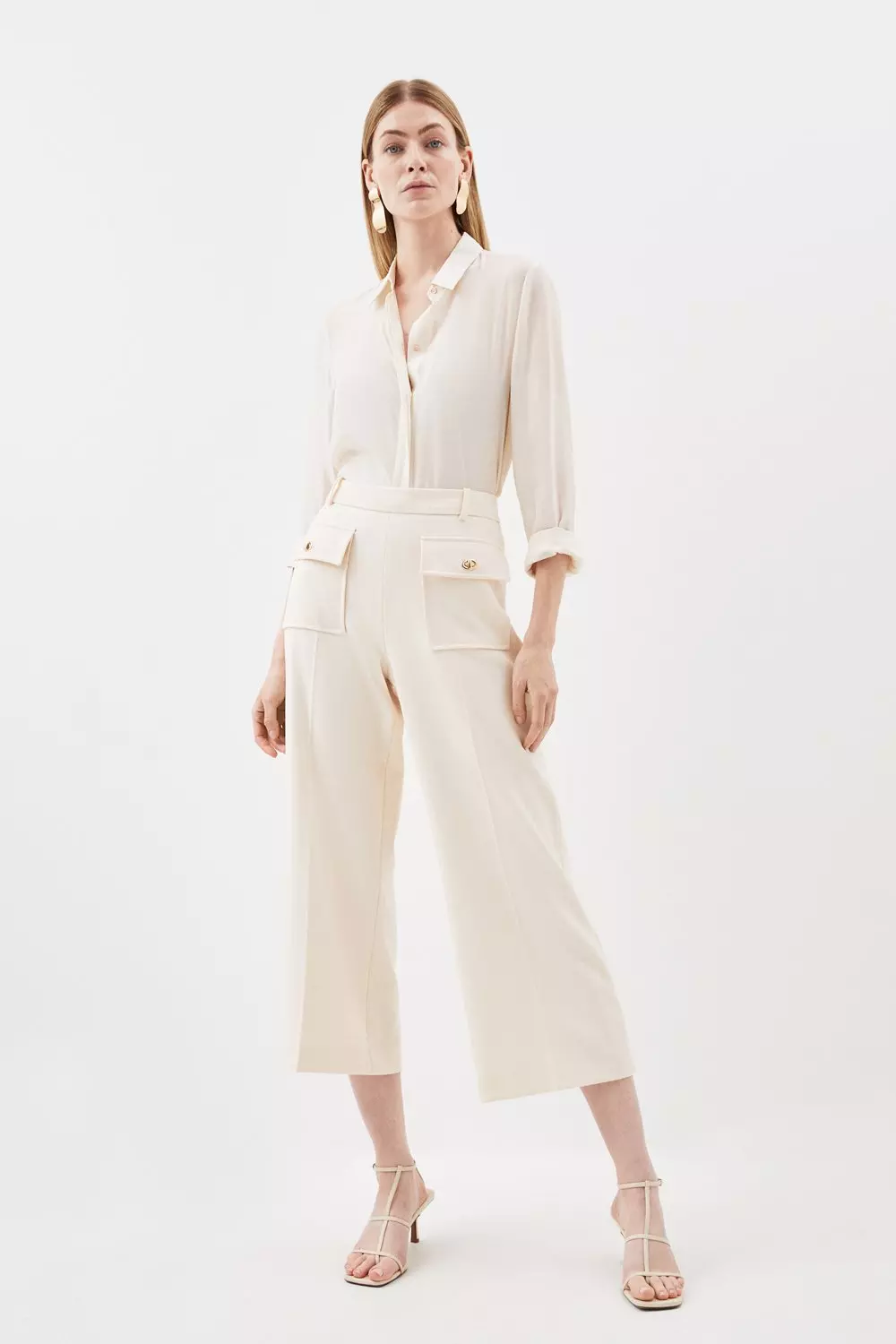 Cotton Stretch Cropped Trousers - Crop trouser 