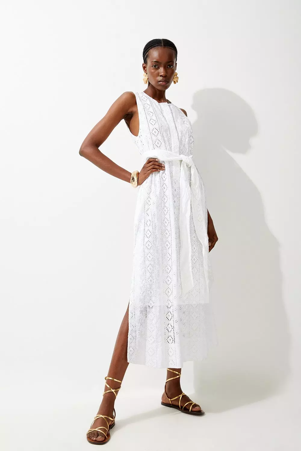 Karen millen 2025 white broderie dress