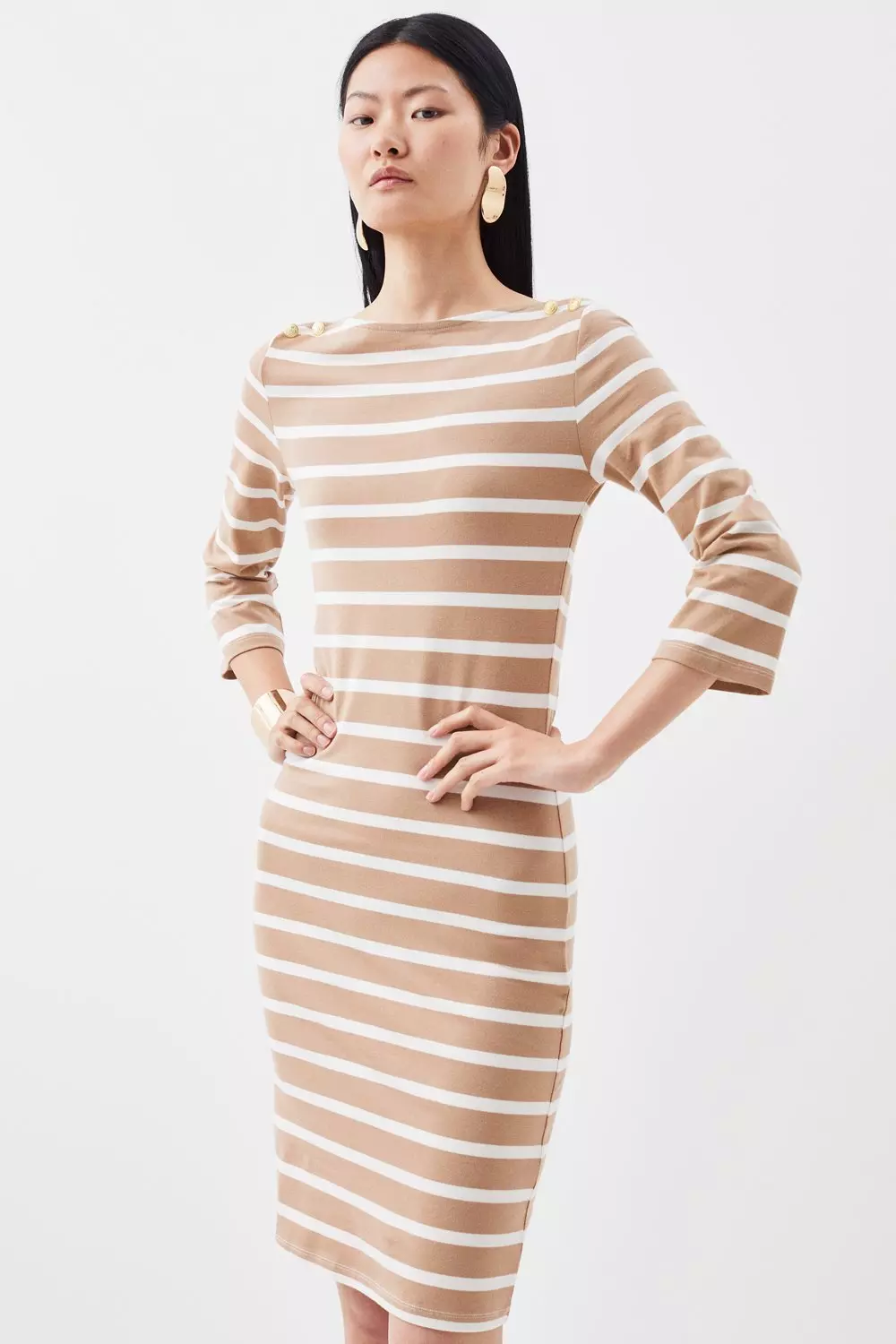 Karen millen hotsell striped bodycon dress