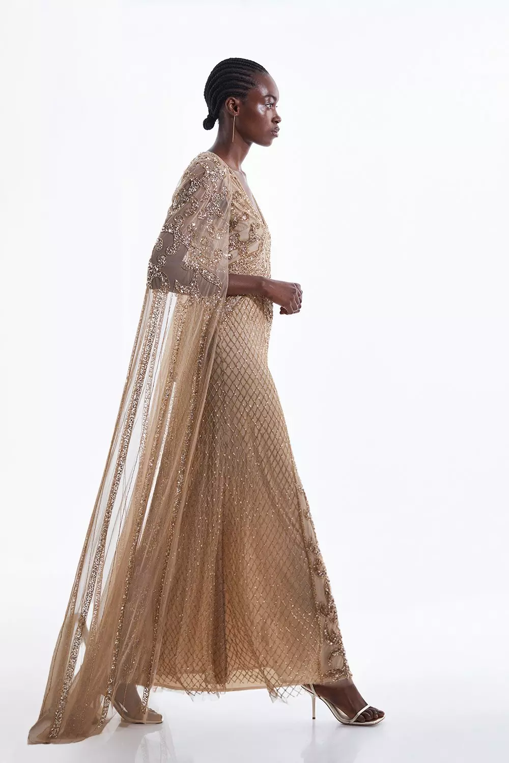 Gold long 2024 maxi dress