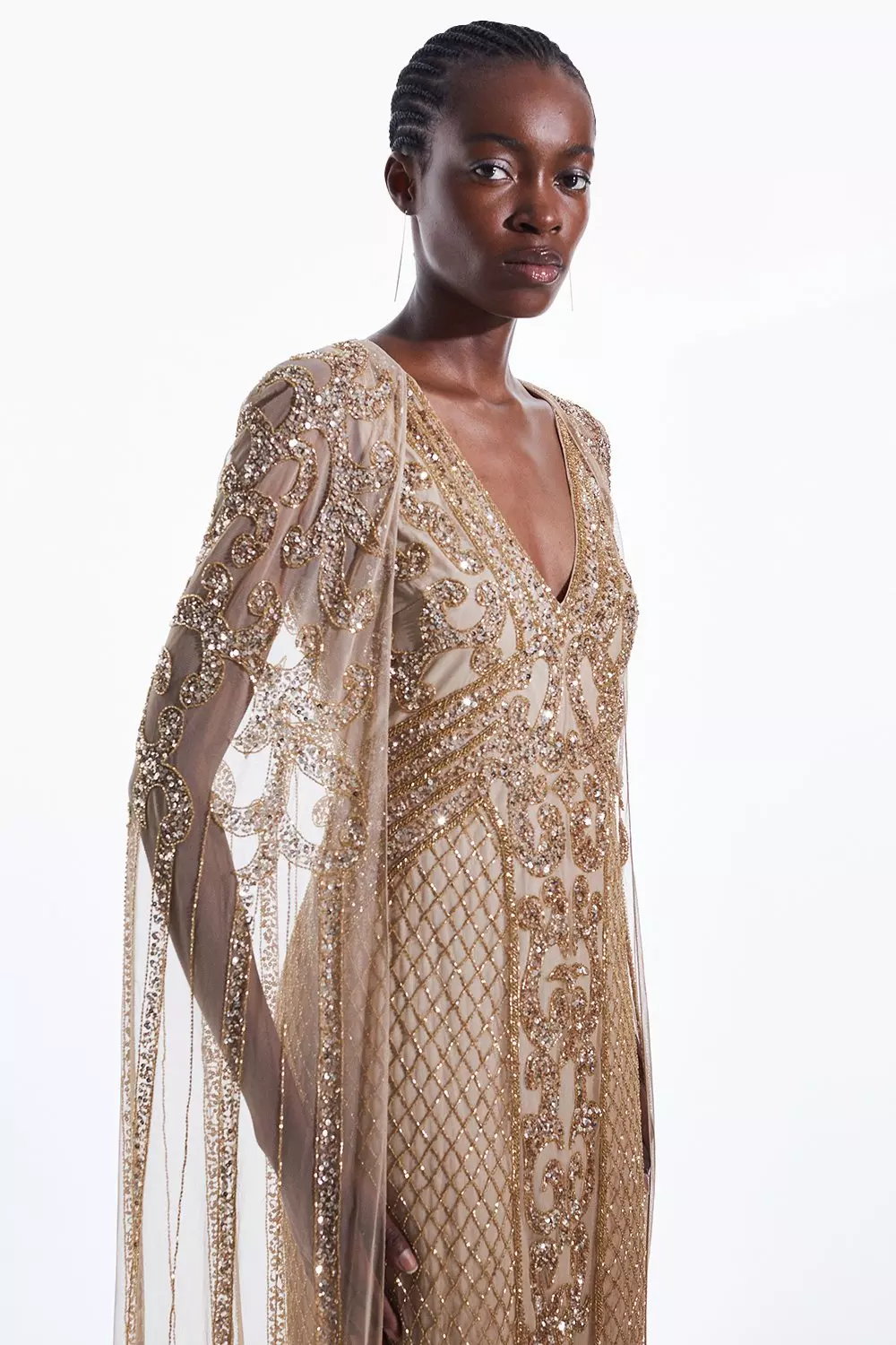 Gold 2024 cape dress