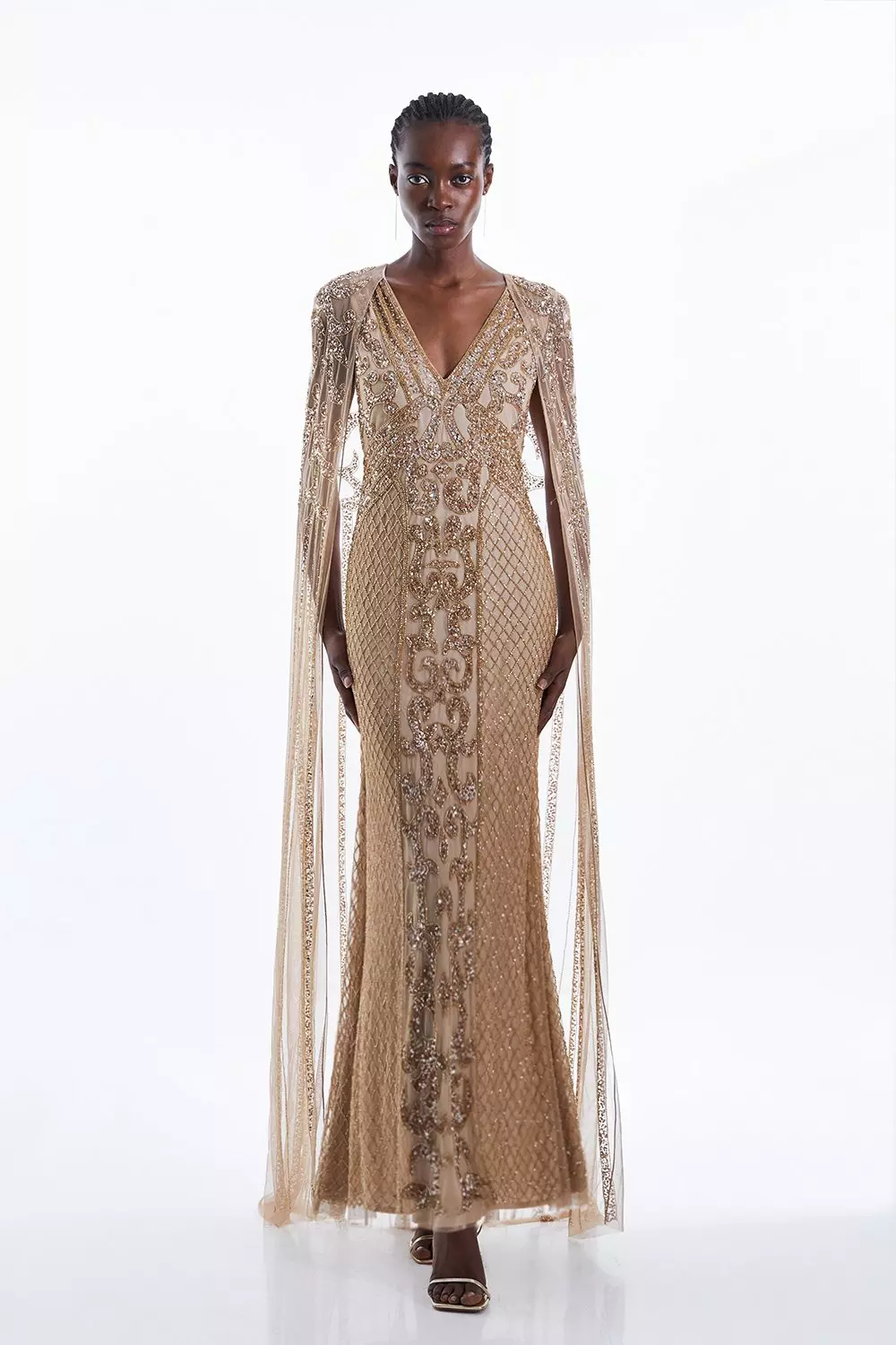 Long gold outlet maxi dress