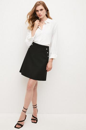 Petite Essential Techno Woven Skirt black