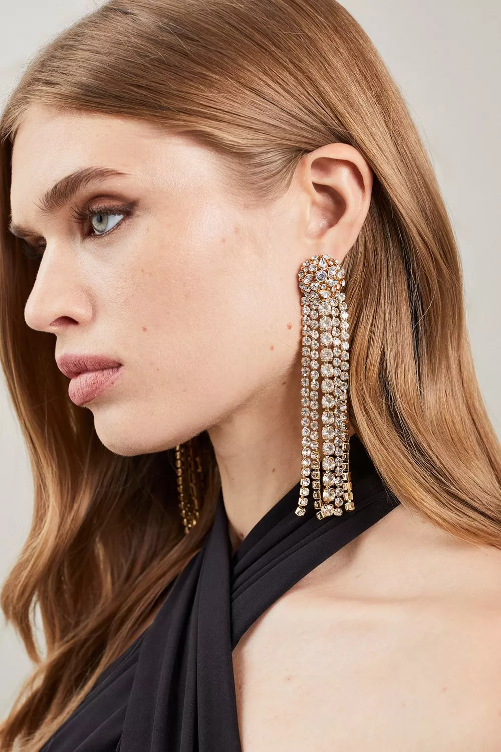 Diamante Statement Drop Earrings Karen Millen