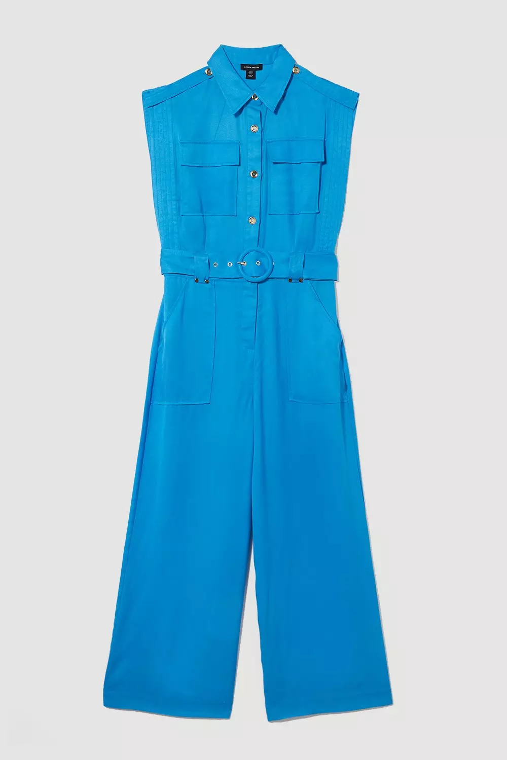 Buy Okhai Forget Me Not Indigo Pure Cotton Sleeveless Jumpsuit