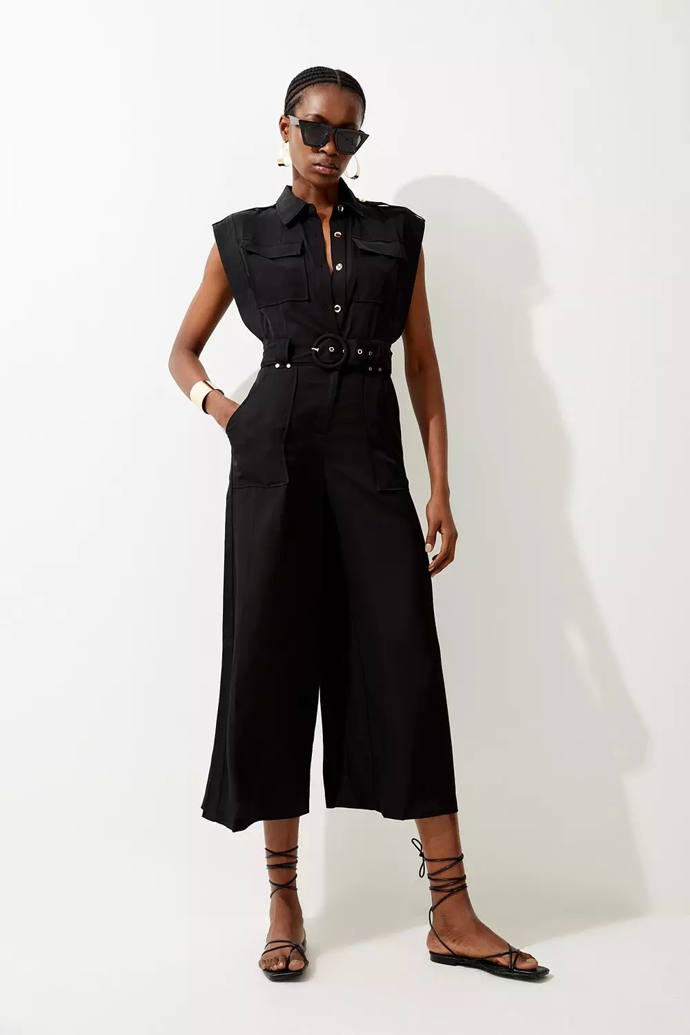 Black store jumpsuit linen