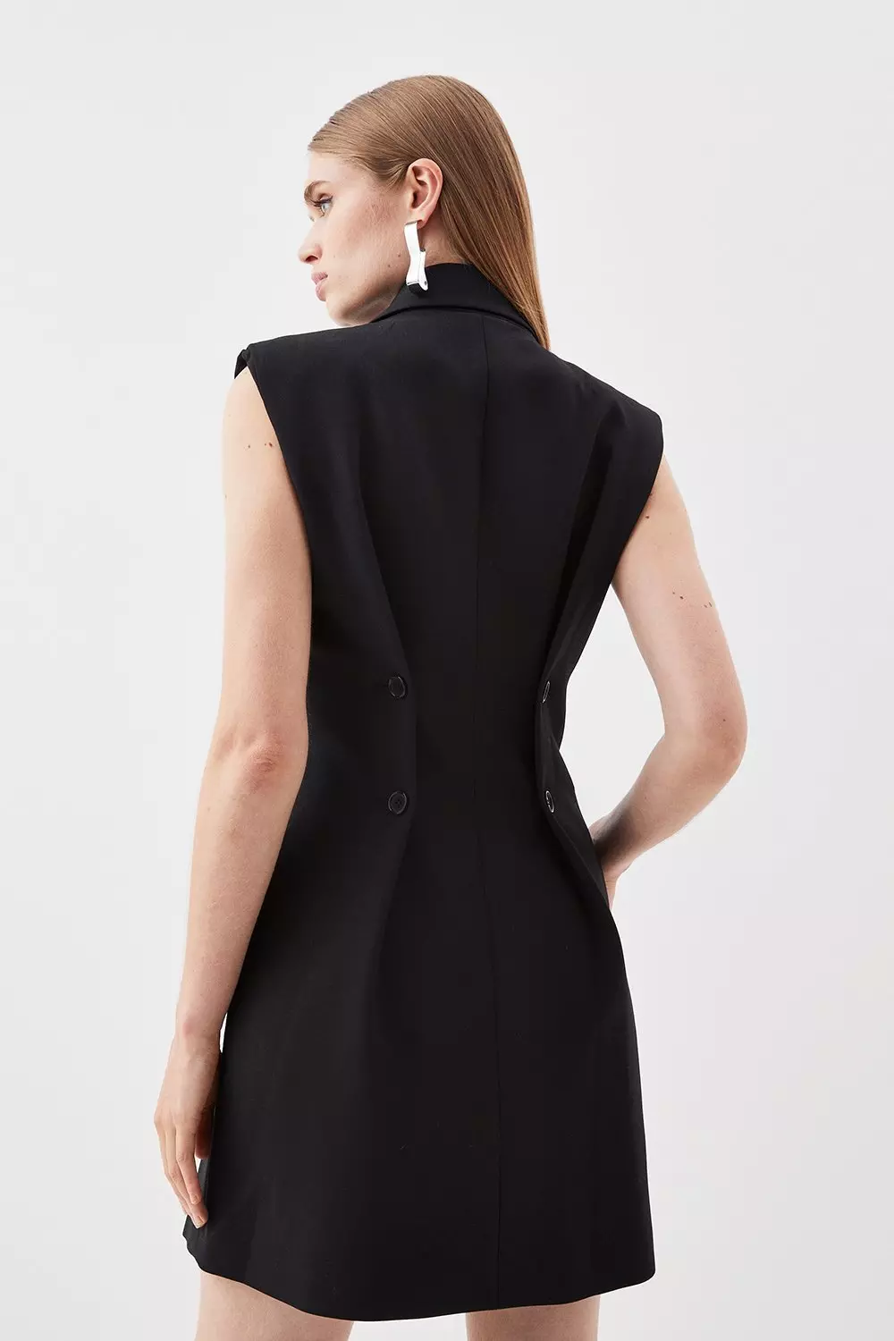 Sleeveless black blazer on sale dress