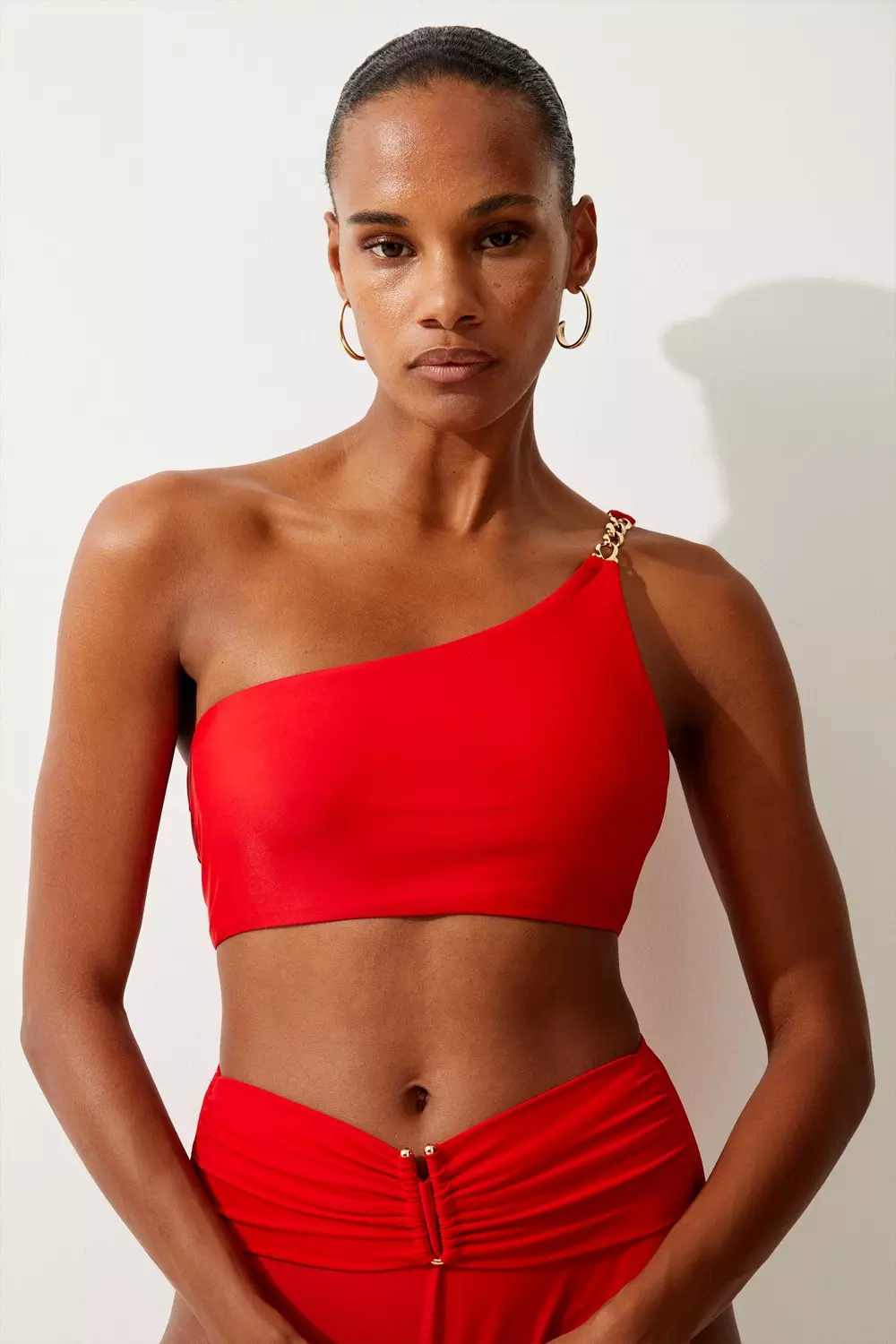 One-Shoulder Bikini Top in Sweet Red, Bikini