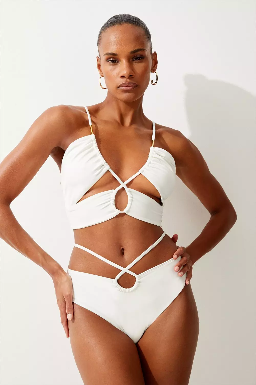 Trim Detail Plunge Swimsuit | Karen Millen