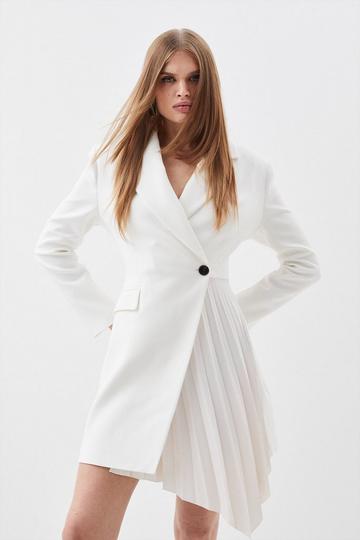 Bianca Suit Blazer Dress in Ivory Long Sleeve, Double Breasted White Suit  Dress Civil Ceremony Bride Outfit Mid Thigh, Formal Mini Dress -  Canada