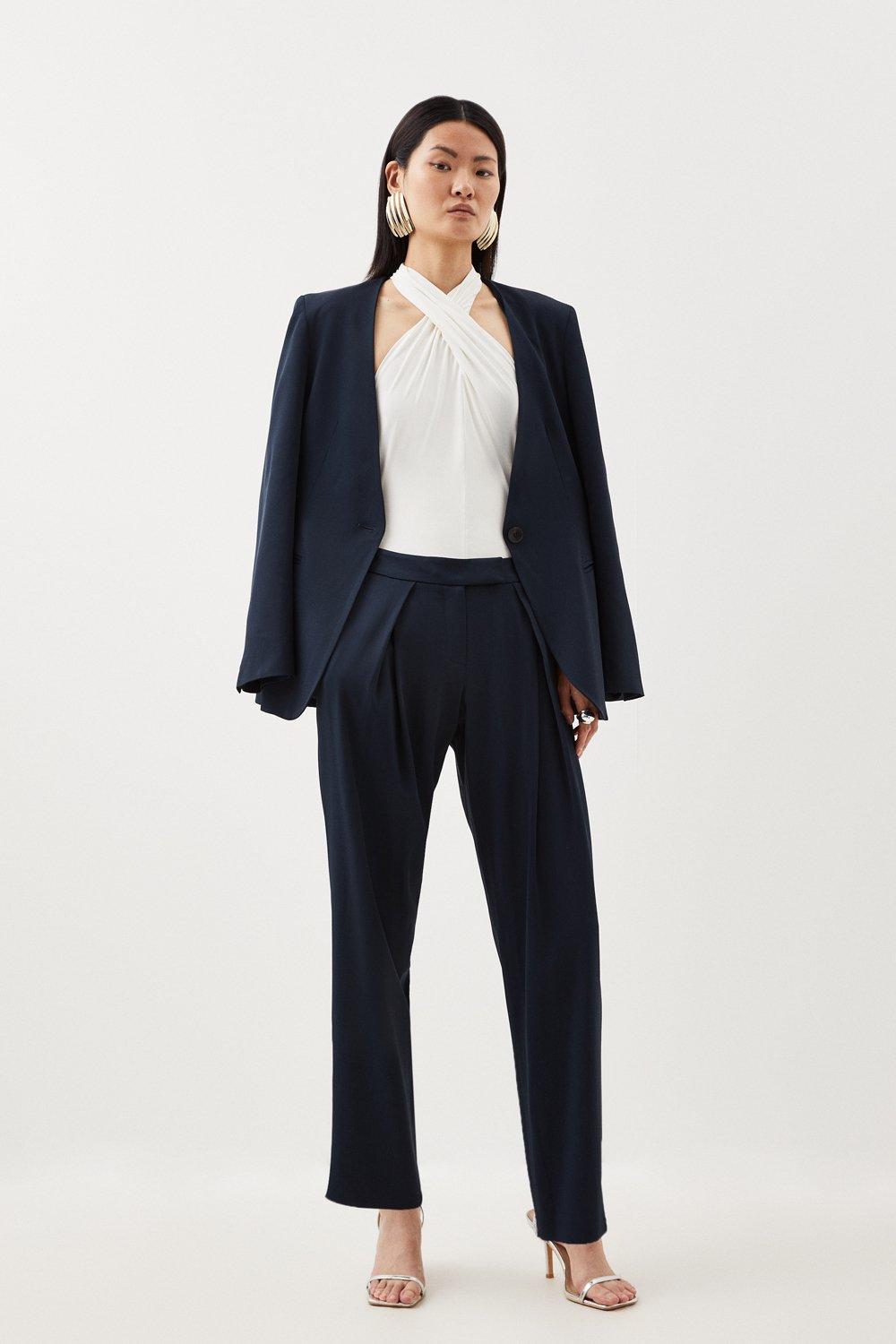 Relaxed Fit Tailored Trouser - Navy