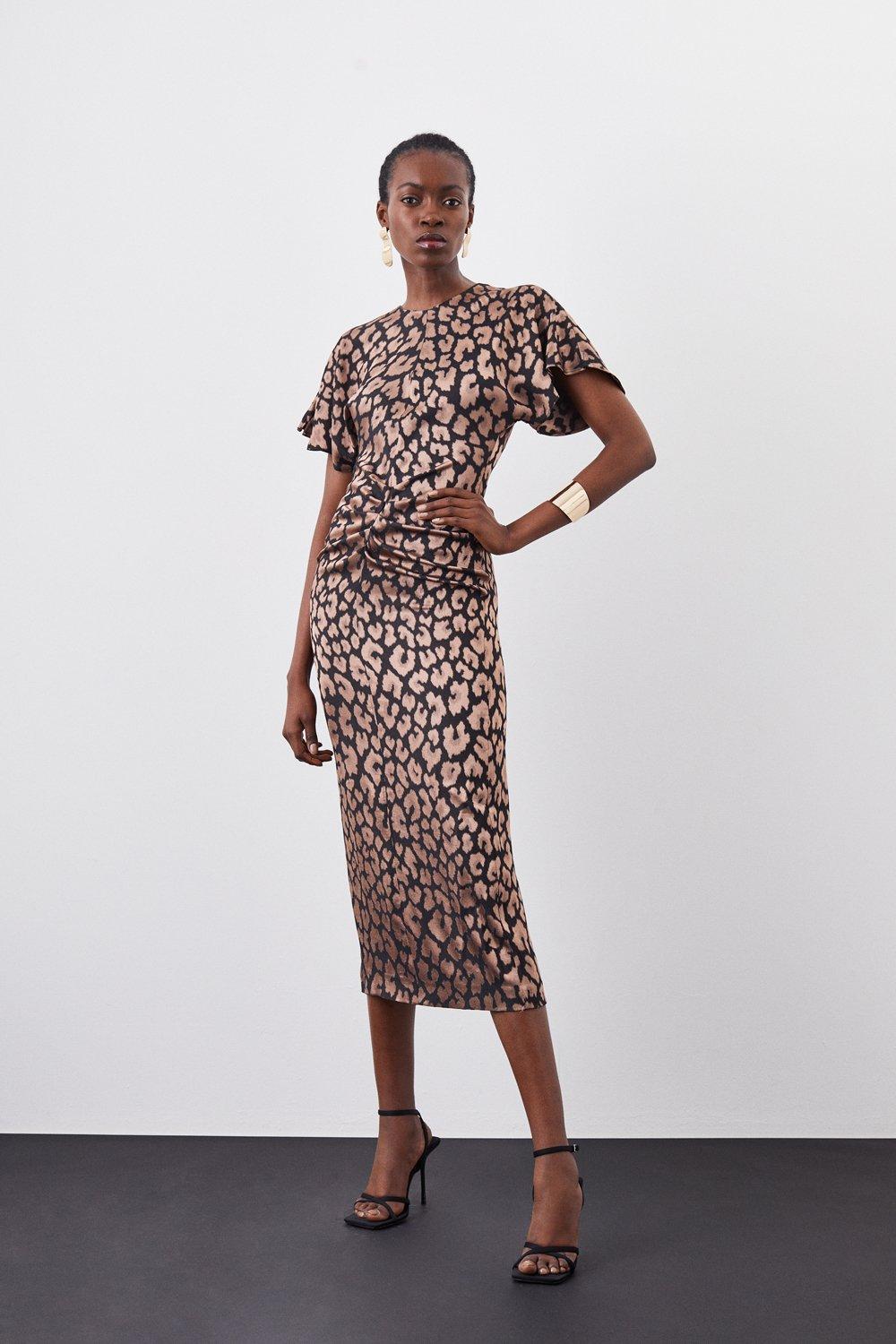 Karen millen clearance leopard mini dress