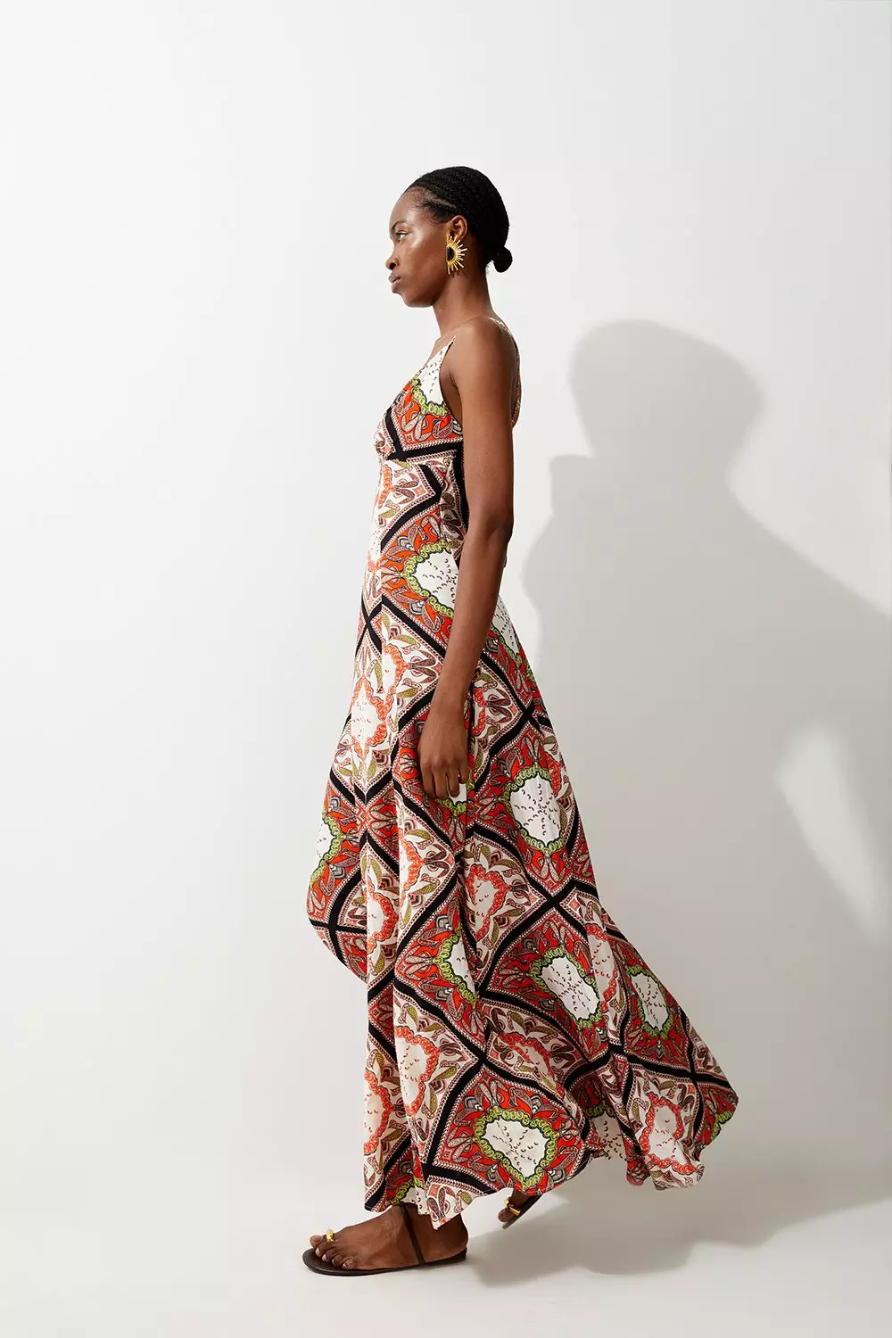 Tile print hot sale maxi dress