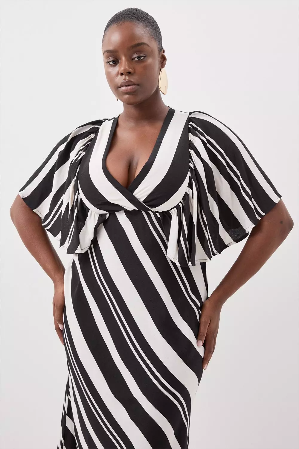 Plus size 2025 striped dress