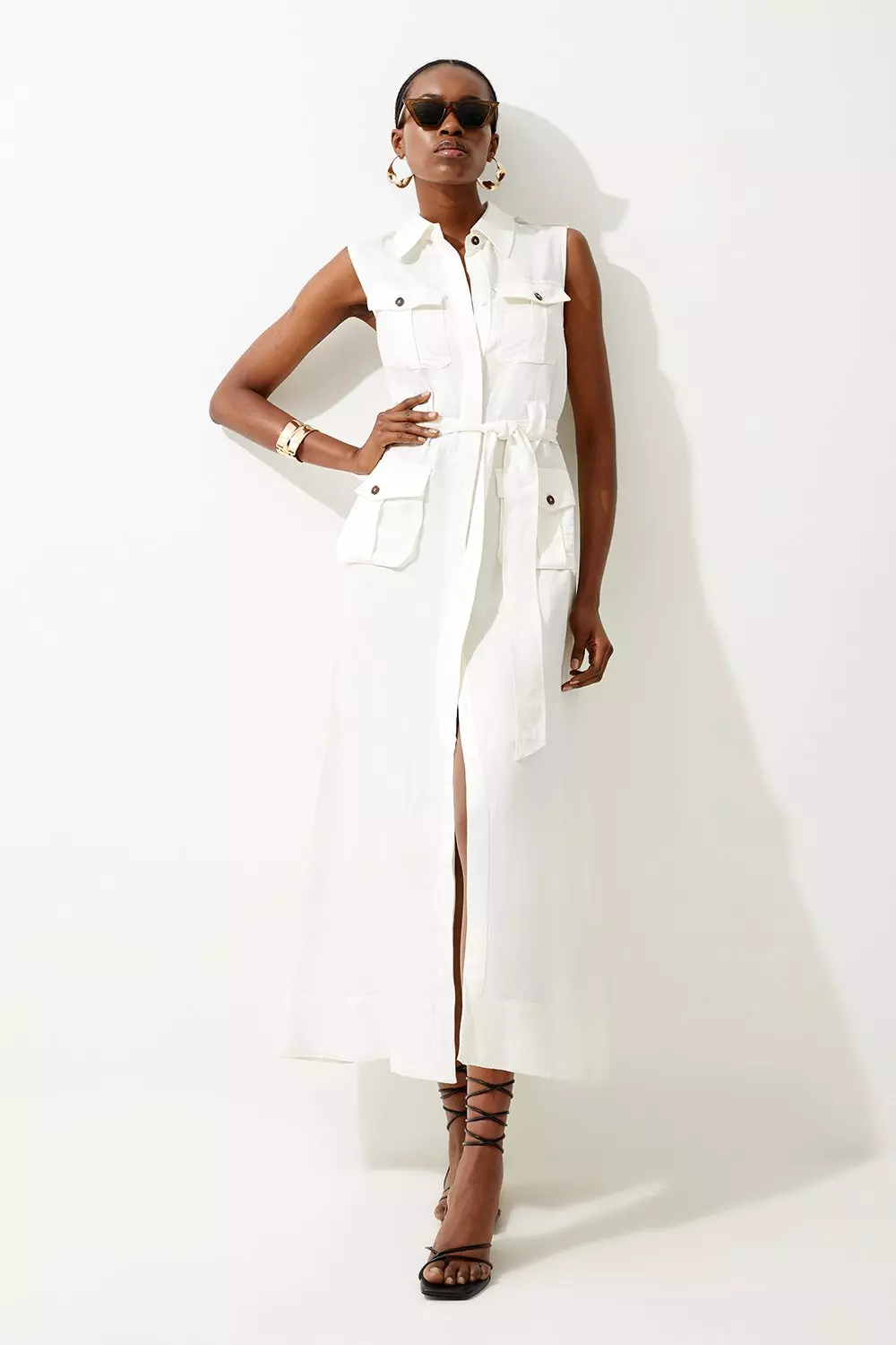 White cheap maxi shirt