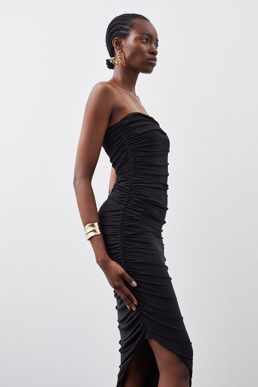 Black going shop out midi dress