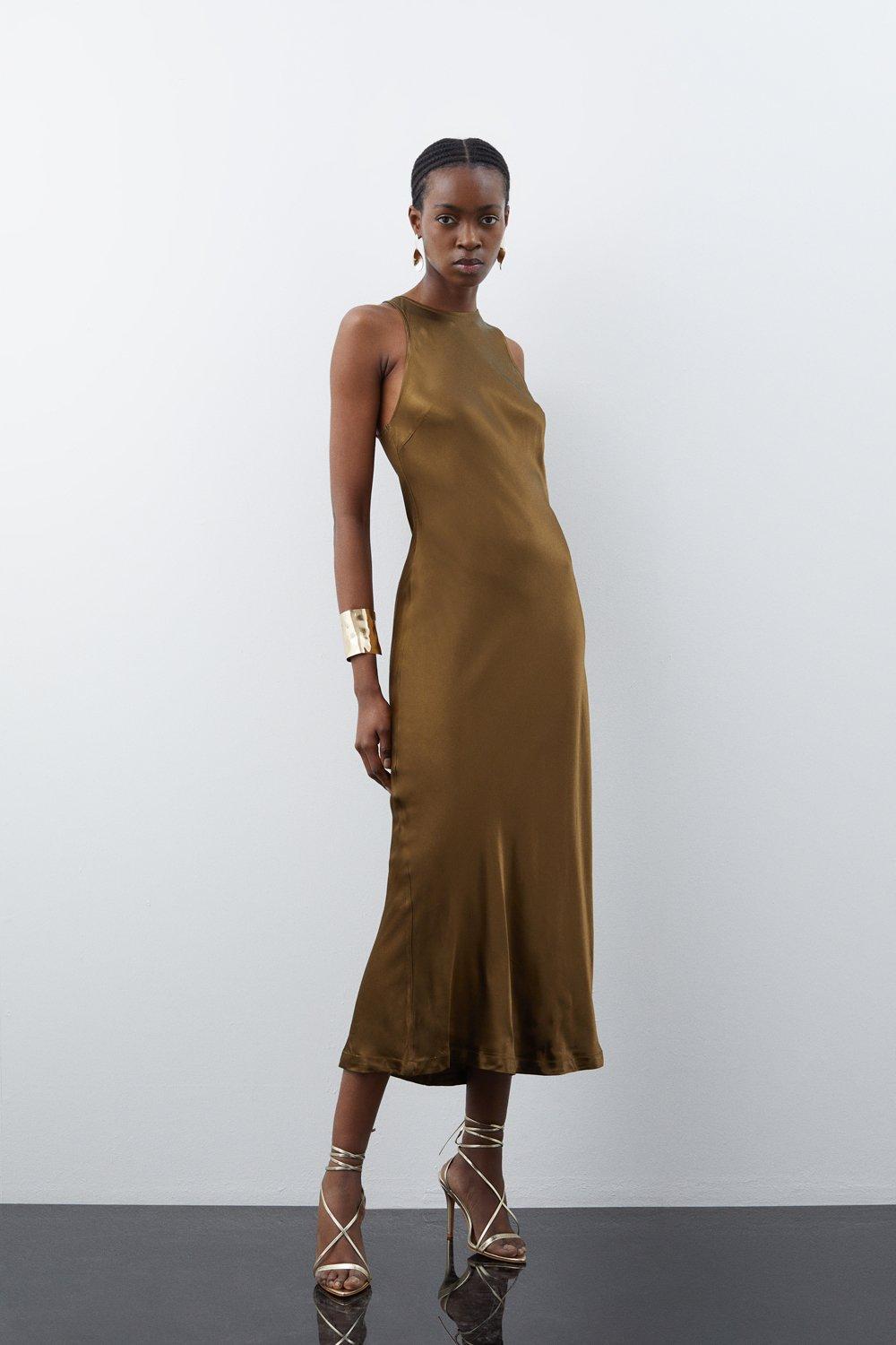 Karen millen hot sale khaki dress