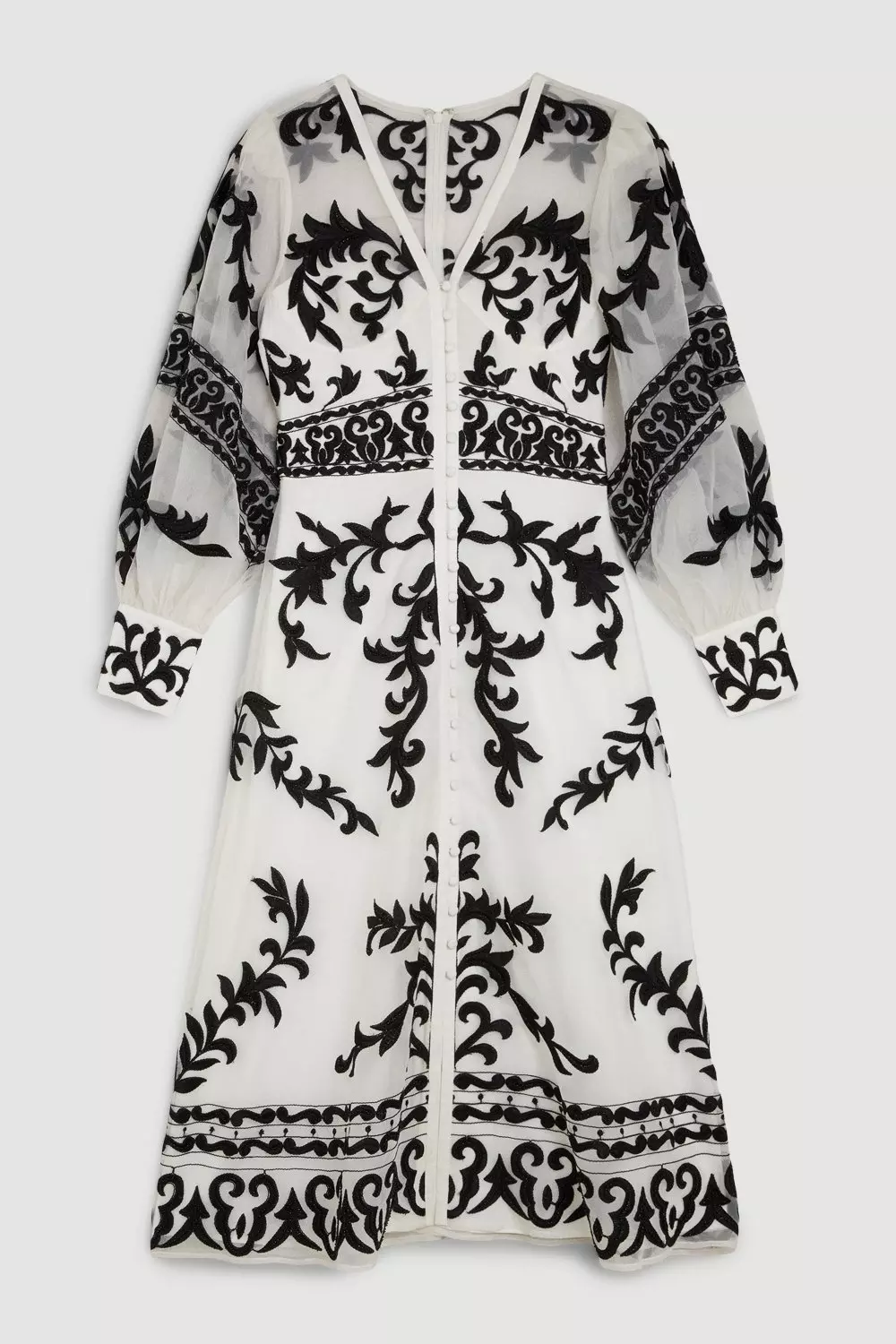 Tall Baroque Applique Woven Midi Dress Karen Millen